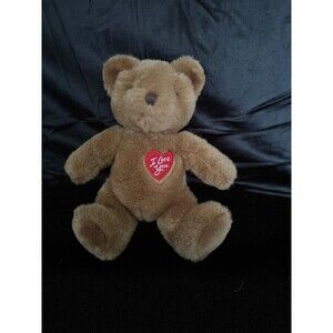Oshko, “I Love You “ embroidered in red heart on  brown Teddy Bear, 10” x 5”